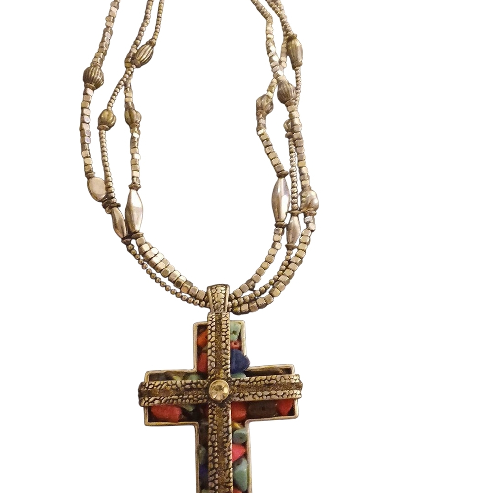 Silver Cross Pendant Necklace